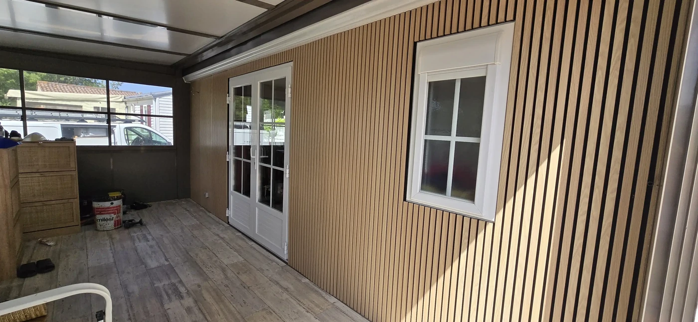 Amenagement intérieur veranda mobil-home, Moutiers en Rets
